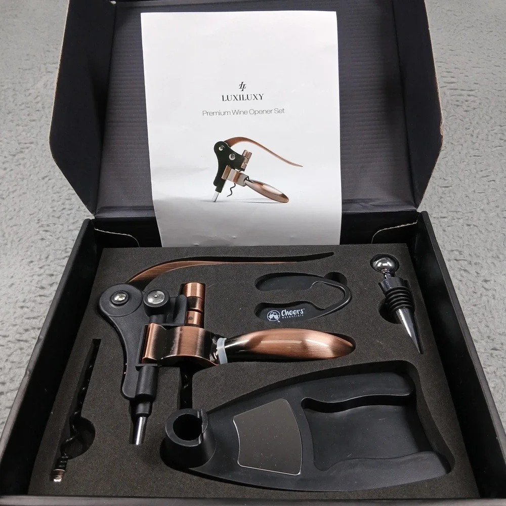 Luxiluxy Premium Wine Opener Set Rabbit‎ Corkscrew Foil Cutter Stopper NIB